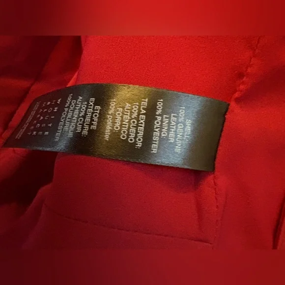 Elegant Red Leather Jacket for Women - Picture 8 of 9